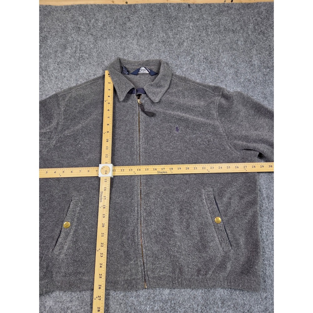 Polo Ralph Lauren Fleece Jacket‎ Mens XL Grey Full Zip Polartec Pony Logo - Picture 4 of 11